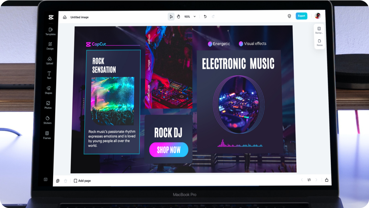 Create DJ or electronic music event flyers